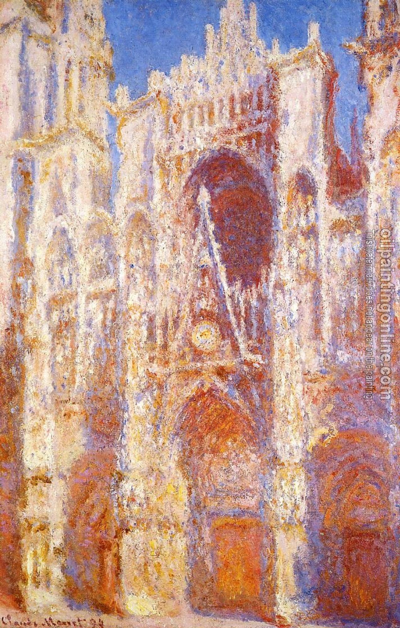 Monet, Claude Oscar - Rouen Cathedral, Sunlight Effect